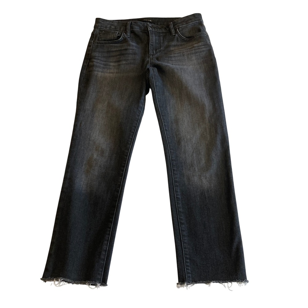 Joes Jeans Womens 28x25 Black Faded Straight Leg Raw‎ Hem Denim 45GXJC4A5875 25